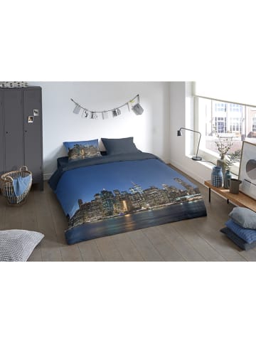 Pure Microvezel beddengoedset blauw/zwart