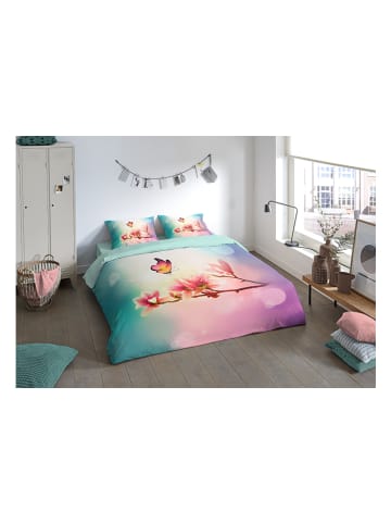 Pure Microvezel beddengoedset "Yuni" turquoise/lichtroze