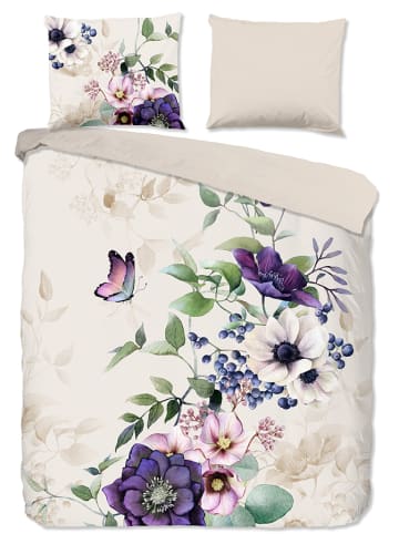 Pure Microvezel beddengoedset "Dinda" wit/paars