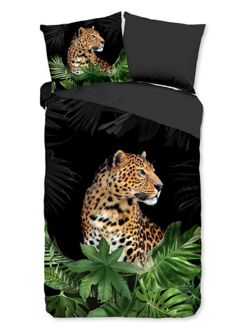 Pure Mikrofaser-Bettwäsche-Set "Mala" in Schwarz/ Hellbraun