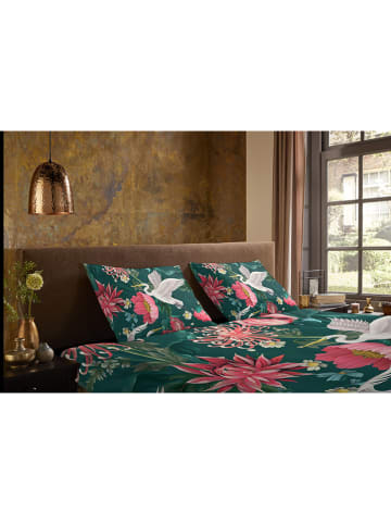 Pure Microvezel beddengoedset "Telse" donkergroen/roze