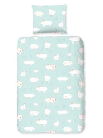 Good Morning Renforcé beddengoedset mintgroen