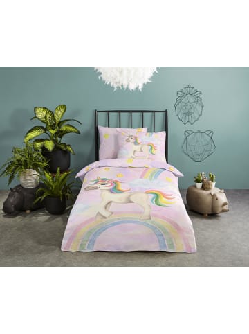 Good Morning Beddengoedset "Unisweet" lichtroze/meerkleurig