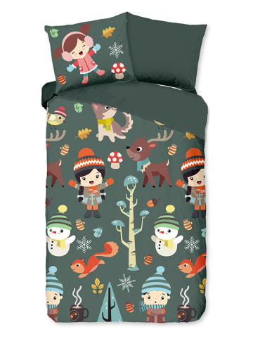 Good Morning Beddengoedset "Fun" kaki/meerkleurig