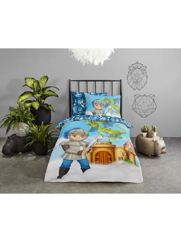 Good Morning Komplet pościeli "Knight" w kolorze niebieskim ze wzorem