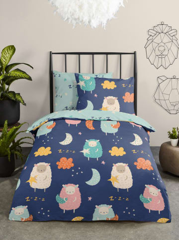 Good Morning Beddengoedset "Sheep" donkerblauw