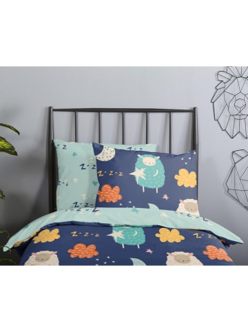 Good Morning Beddengoedset "Sheep" donkerblauw