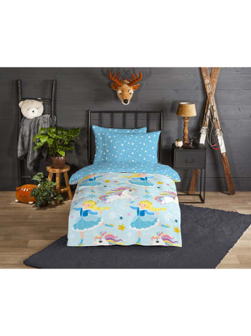 Good Morning Flanellen beddengoedset "Iceprincess" blauw
