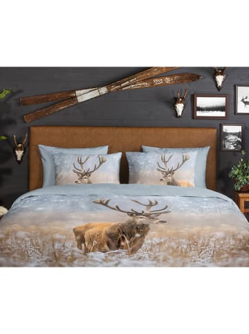 Good Morning Komplet pościeli flanelowej "Jolly" w kolorze błękitnym