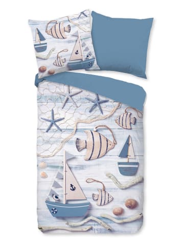 Good Morning Beddengoedset ''Maritim'' wit/blauw
