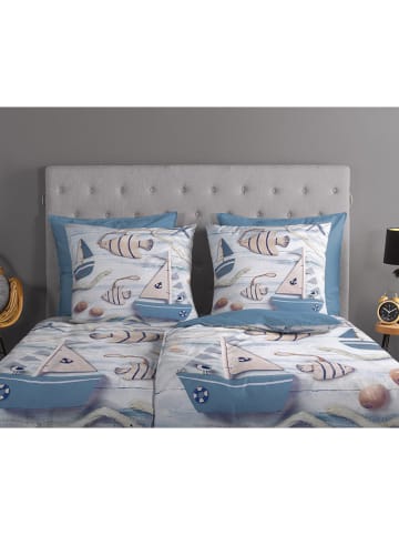 Good Morning Beddengoedset ''Maritim'' wit/blauw