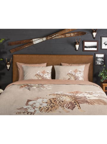 Good Morning Flanellen beddengoedset "Chevy" lichtbruin/beige