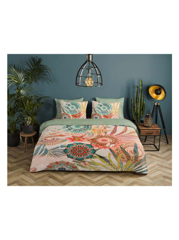 Hip Satijnen beddengoedset "Kimora" groen/meerkleurig