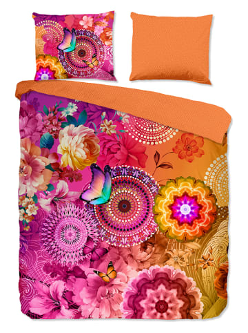 Hip Satin-Bettwäsche-Set "Ximena" in Pink/ Orange