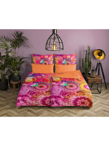 Hip Satijnen beddengoedset "Ximena" roze/oranje