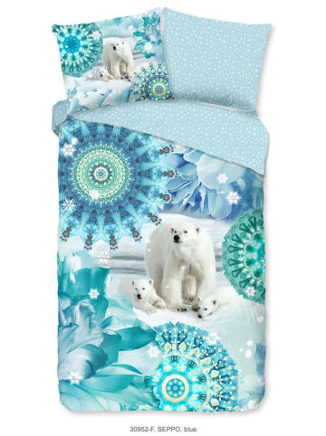 Hip Flanellen beddengoedset "Seppo" lichtblauw