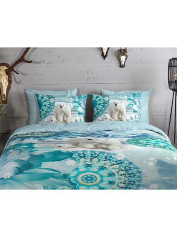 Hip Flanellen beddengoedset "Seppo" lichtblauw