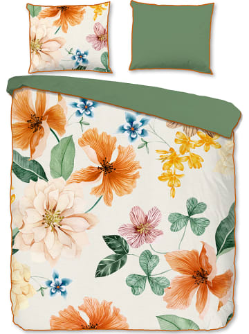 Descanso Satin-Bettwäsche-Set "Annabelle" in Bunt/ Grün