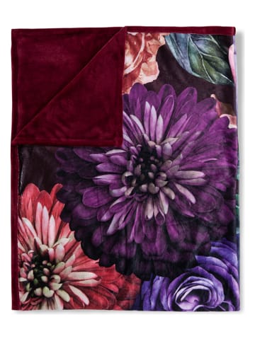 Descanso Plaid "Bloomie" bordeaux/meerkleurig