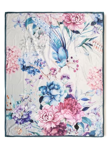 Descanso Plaid "Mondet" in Grau/ Bunt