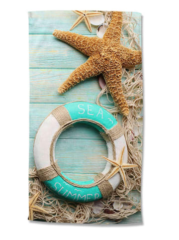 Good Morning Strandtuch "Jimmy" in Hellblau/ Hellbraun