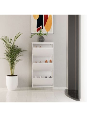 Evila Regał w kolorze białym na buty - 50 x 103 x 15 cm