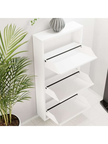 Evila Schoenenkast wit - (B)50 x (H)103 x (D)15 cm