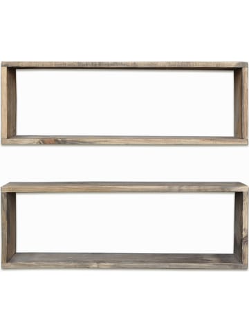 Scandinavia Concept 2er-Set: Wandregale "Aa007" in Walnuss - (B)70 x (H)22 x (T)12 cm