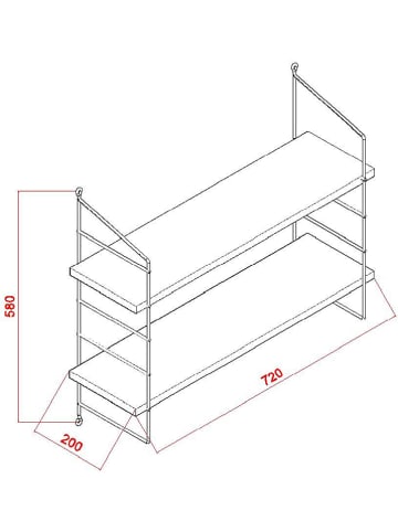 Evila Wandregal "Armoni" in Weiß - (B)72 x (H)58 x (T)20 cm