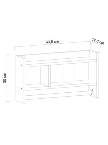Evila Regał kuchenny "Asya" w kolorze białym - 63,6 x 35 x 14,6 cm