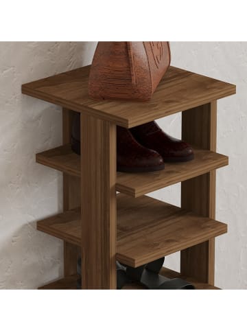 Evila Schoenenkast "Ayka" bruin - (B)29,6 x (H)110 x (D)29,6 cm