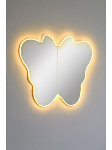 Evila LED-Spiegel in Gelb - (B)50 x (H)57 cm