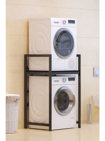 Evila Waschmaschinenschrank in Schwarz - (B)70 x (H)116 x (T)60 cm