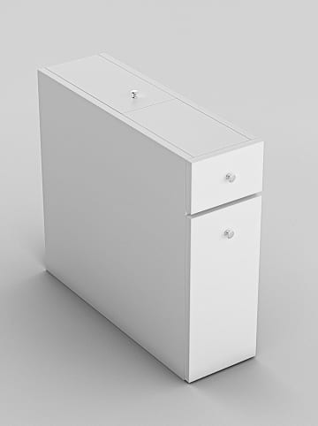 Evila Badschrank "Calencia" in Weiß - (B)19 x (H)55 x (T)60 cm