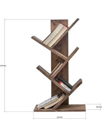 Evila Boekenkast "Cemo" lichtbruin - (B)35 x (H)90 x (D)18 cm