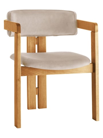 Evila Eetkamerstoel beige/lichtbruin - (B)58 x (H)76 x (D)49 cm