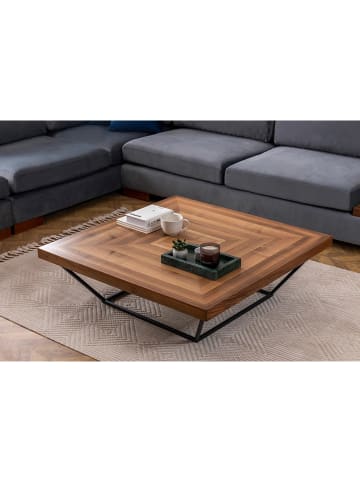 Evila Couchtisch in Braun/ Schwarz - (B)100 x (H)32 x (T)100 cm