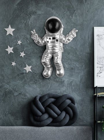 Evila Wanddekor "Cosmonaut" in Silber - (B)35 x (H)47 x (T)10 cm