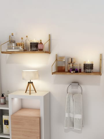 Evila Wandregal "Duvar" in Natur/ Gold - (B)45 x (H)16 x (T)16 cm