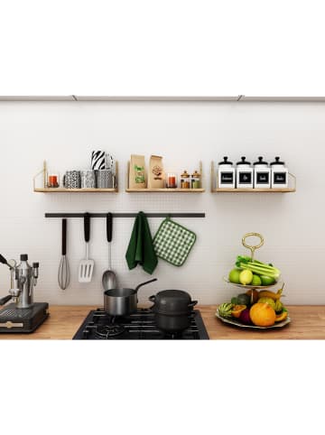 Evila Regał ścienny "Duvar" w kolorze złoto-beżowym - 45 x 16 x 16 cm