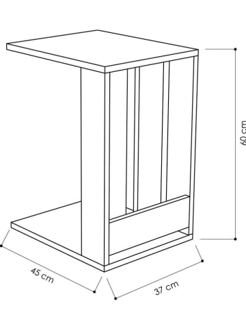 Evila Bijzettafel "Edi" antraciet - (B)37 x (H)60 x (D)45 cm