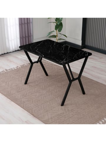 Evila Esstisch "Elma" in Schwarz  - (B)110 x (H)74 x (T)70 cm