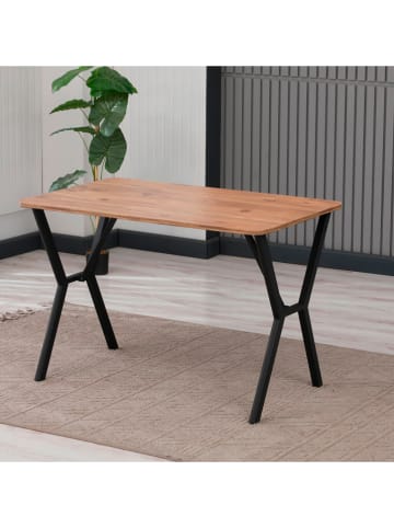 Evila Eettafel "Elma" lichtbruin/zwart - (B)110 x (H)74 x (D)70 cm