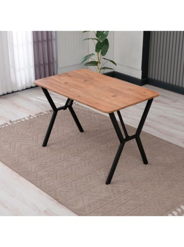 Evila Eettafel "Elma" lichtbruin/zwart - (B)110 x (H)74 x (D)70 cm