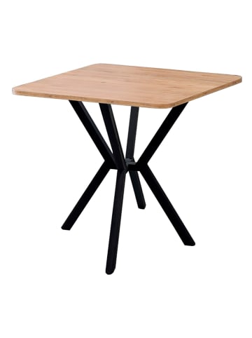 Evila Eettafel "Elma" lichtbruin/zwart - (B)70 x (H)74 x (D)70 cm