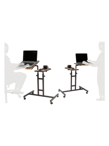 Evila Stolik "Glen" w kolorze czarno-jasnobrązowym pod laptopa - 67 x 87 x 45,5 cm