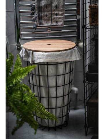 Evila Kosz "Hazel" w kolorze czarno-jasnobrązowym na pranie - 38,5 x 59,5 cm