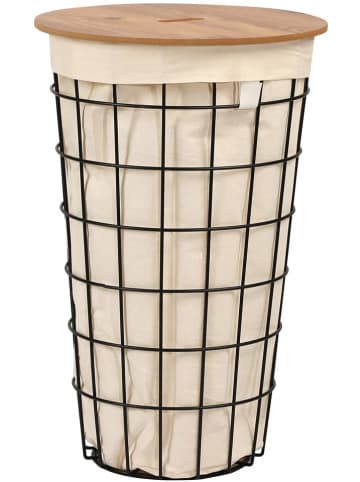 Evila Kosz "Hazel" w kolorze czarno-jasnobrązowym na pranie - 38,5 x 59,5 cm