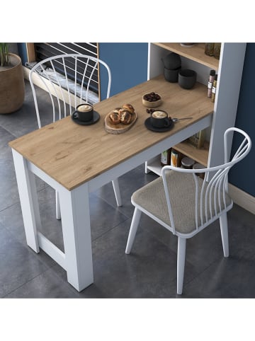 Evila Esstisch in Hellbraun/ Weiß - (B)120 x (H)153 x (T)50 cm