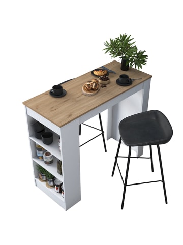 Scandinavia Concept Eettafel wit/lichtbruin - (B)120 x (H)100 x (D)50 cm